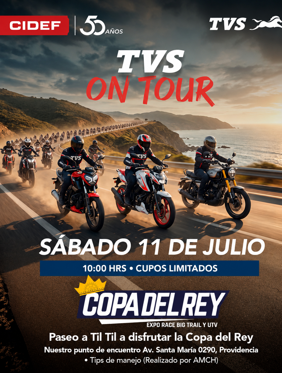 Ruta caravana oficial copa del Rey desde TVS