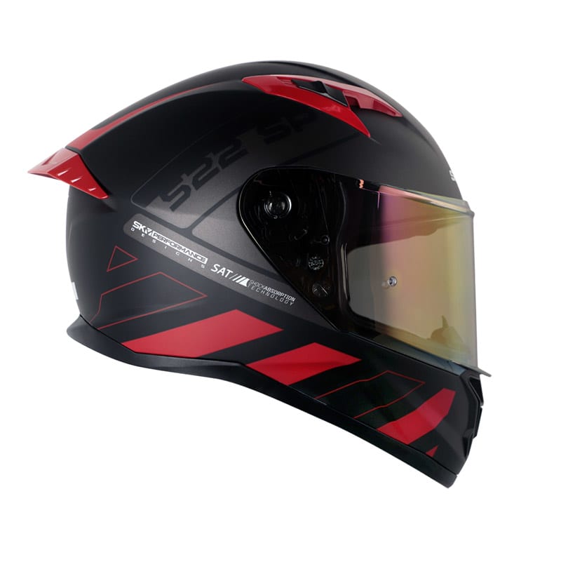 Casco moto shaft 522 sp/ dopp negro mate rojo integral