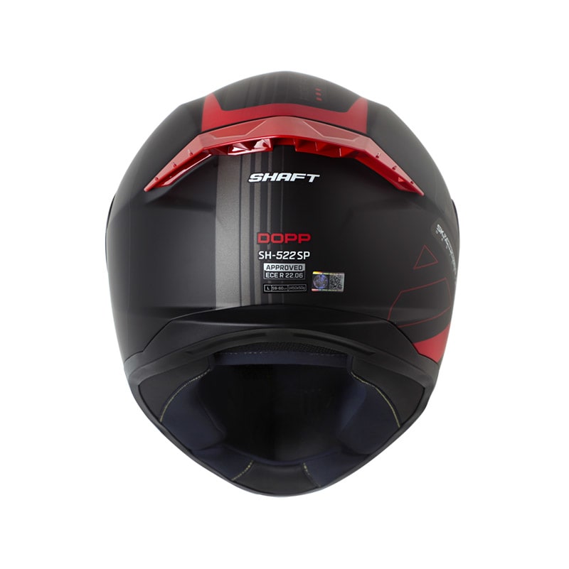 Casco moto shaft 522 sp/ dopp negro mate rojo integral