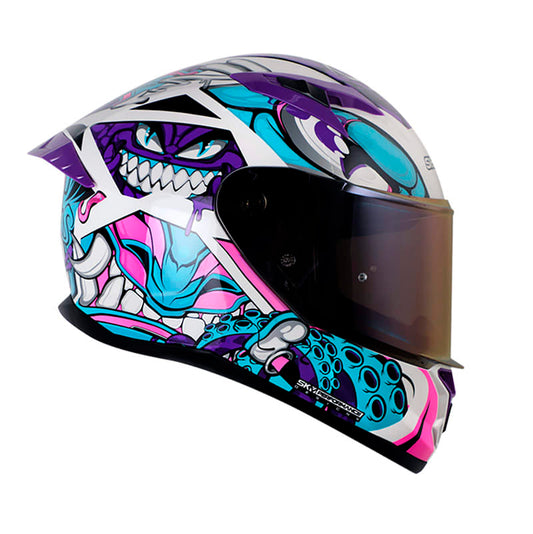 Casco moto shaft 522 sp comic monster bl brillo mr integral