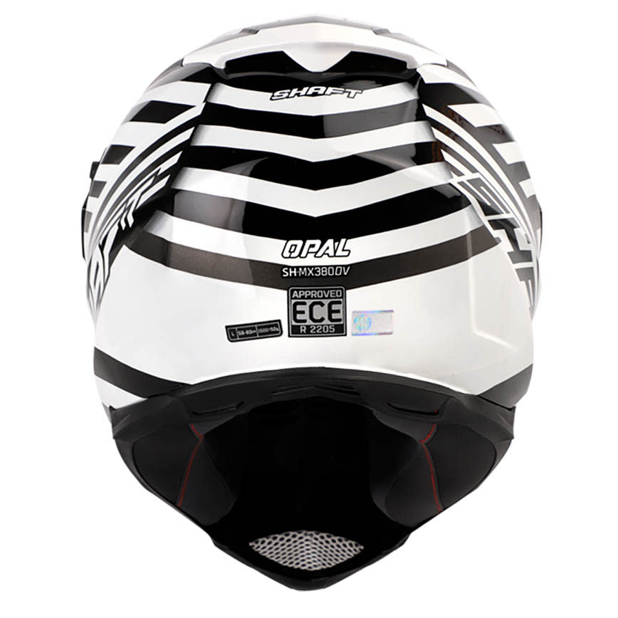 Casco moto Shaft mx-380 multipropósito shake negro blanco con visor para sol