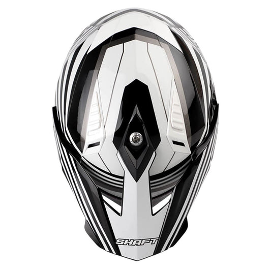 Casco moto Shaft mx-380 multipropósito shake negro blanco con visor para sol