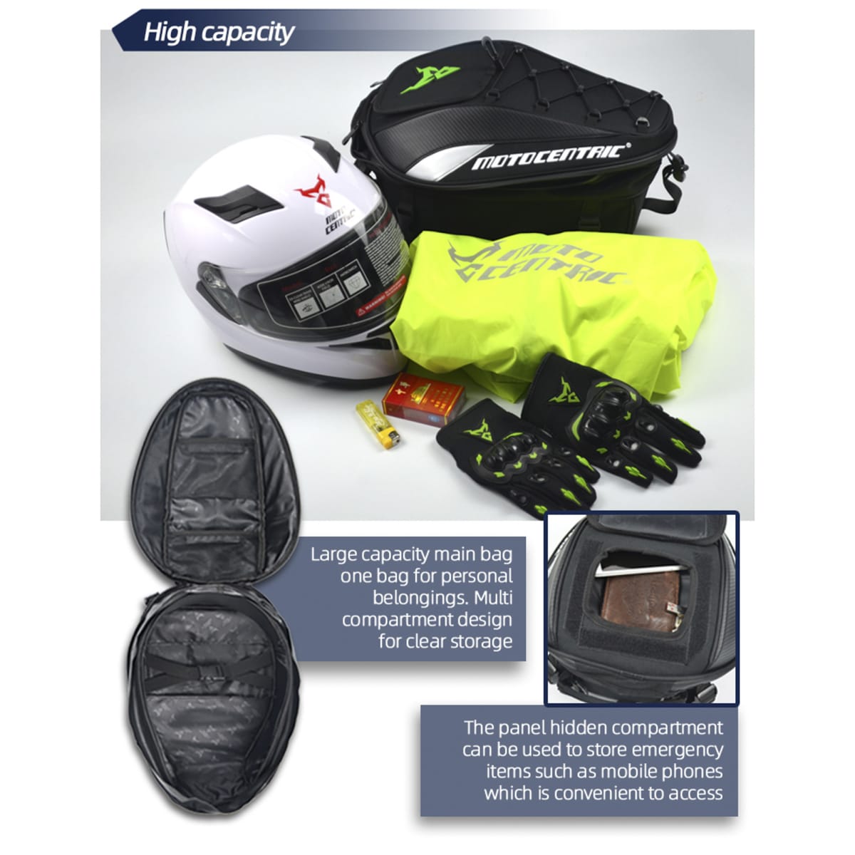 Bolso de cola para moto motocentric expandilbe de 15 a 25 litros 11-mc-0102