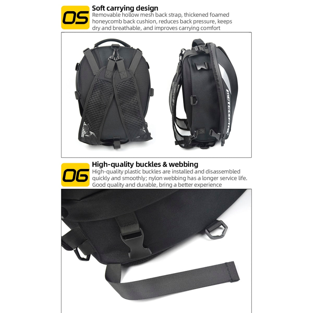 Bolso de cola para moto motocentric expandilbe de 15 a 25 litros 11-mc-0102