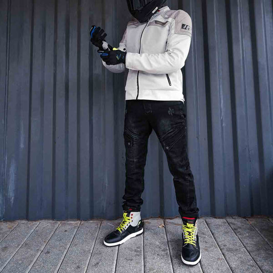 Botas para moto ones again ms07 urban reforzadas tipo zapatilla negro/amarillo