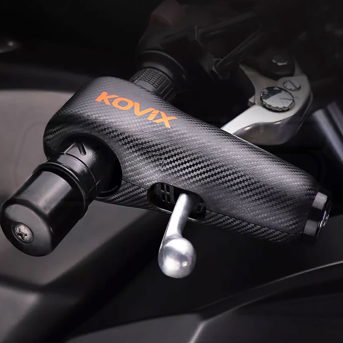 Candado manillar para moto kovix KGH-BK con alarma
