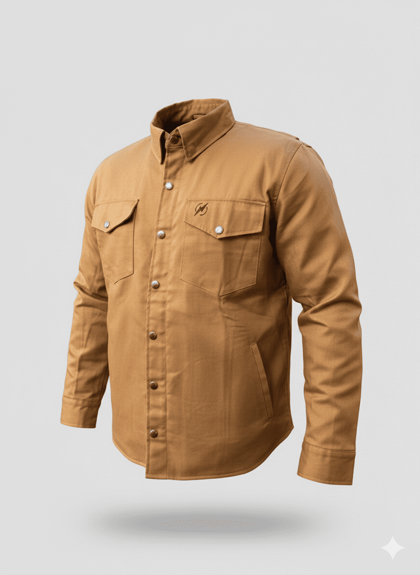 Chaqueta Protectora THE MOTOS®︎ «CANVAS RIDER» CAMEL