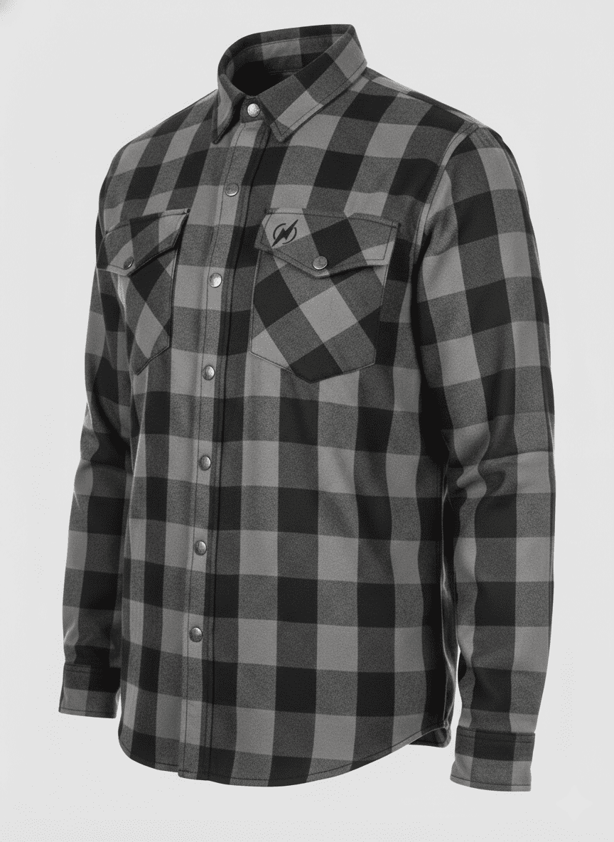 Camisa Protectora Moto «FLANNEL RIDER»™ GRIS