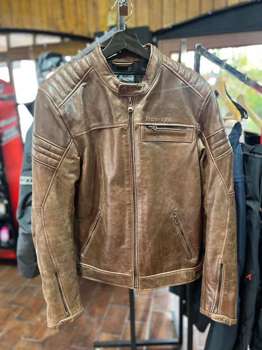 Chaqueta de Cuero Revit – Café (Talla 52)