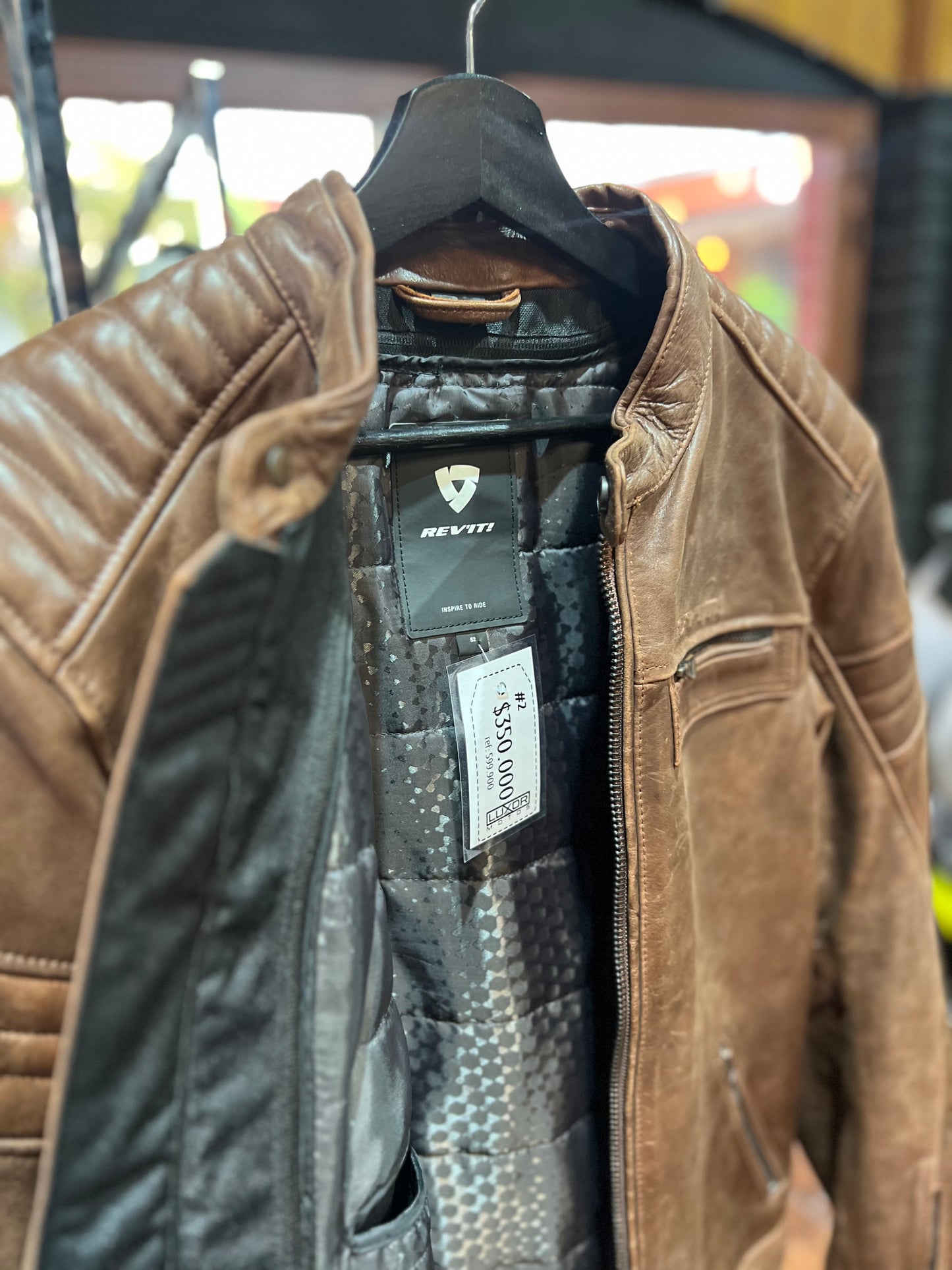 Chaqueta de Cuero Revit – Café (Talla 52)
