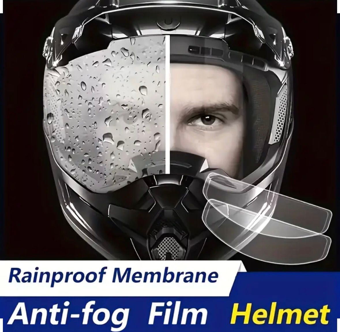 kit Laminas anti fog (anti empañamiento) y Rainproof (anti lluvia) para casco moto universal