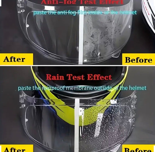 kit Laminas anti fog (anti empañamiento) y Rainproof (anti lluvia) para casco moto universal