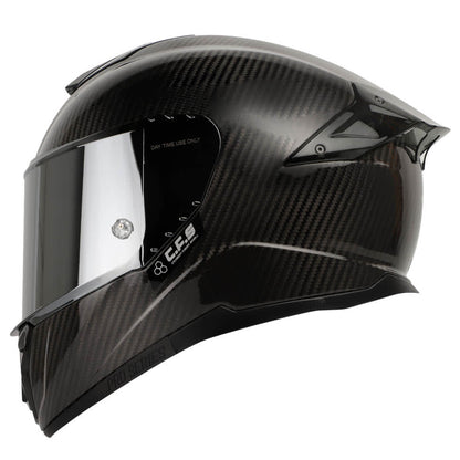Casco moto Shaft pro 620c evo fibra de carbono integral solid 3k carbon negro solido