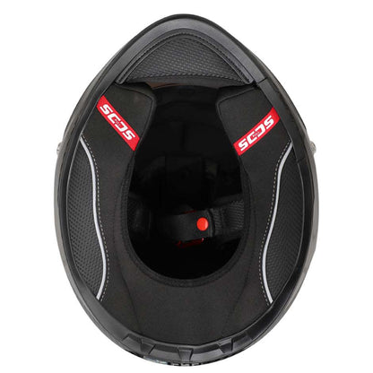 Casco moto Shaft pro 620c evo fibra de carbono integral solid 3k carbon negro solido