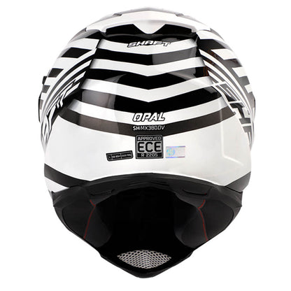 Casco moto Shaft mx-380 multipropósito shake negro blanco con visor para sol