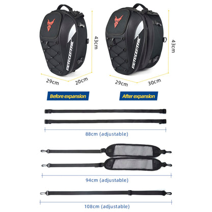 Bolso de cola para moto motocentric expandilbe de 15 a 25 litros 11-mc-0102