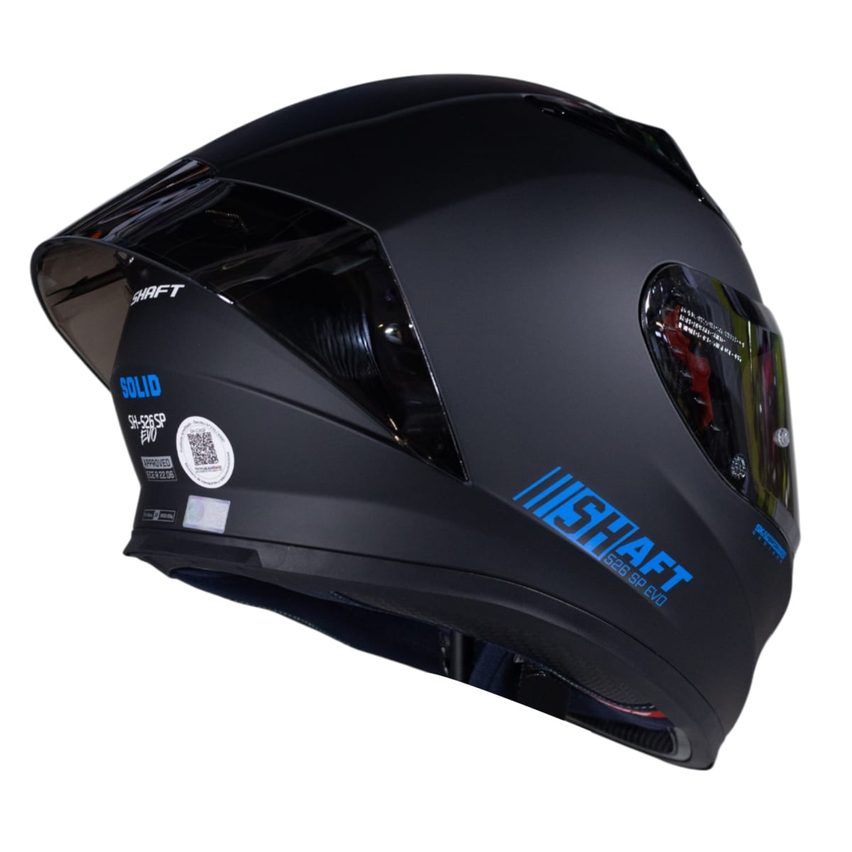 CASCO MOTO SHAFT 526SP NEGRO MATE AZUL