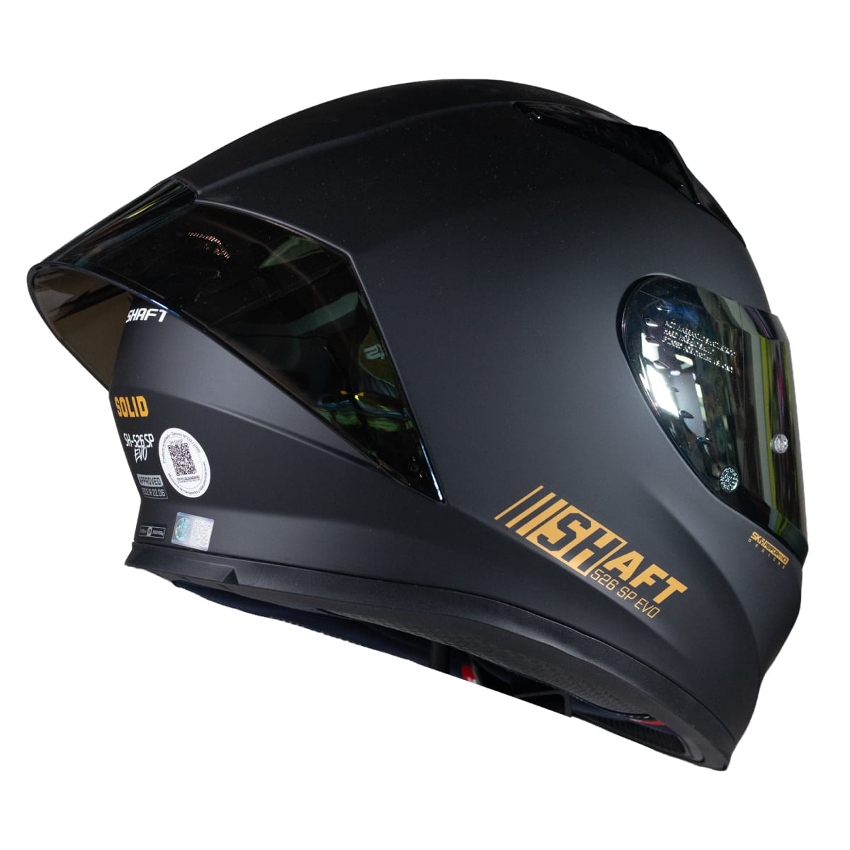 CASCO MOTO SHAFT 526SP NEGRO DORADO