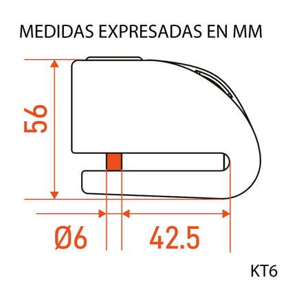 Candado Disco Moto Kovix Con Alarma KT6
