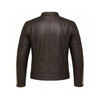 Chaqueta Moto Cuero Cafe Racer  Kmz