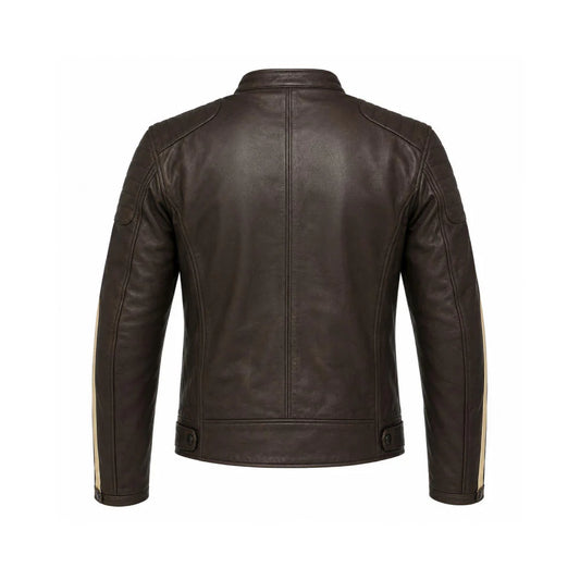 Chaqueta Moto Cuero Cafe Racer  Kmz